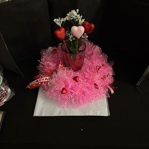 Pink Heart Holiday Wreath